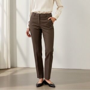 NEW GUNEX Women's Brown Wool Tailored Career Trousers Pants Size 6 Made in Italy